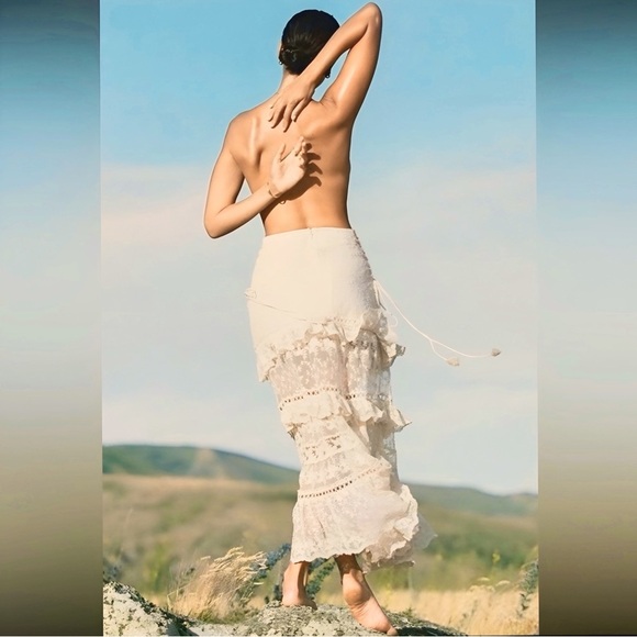 Spell and the Gypsy Collective Le Gauze Tiered Lace Maxi Skirt - Picture 1 of 12